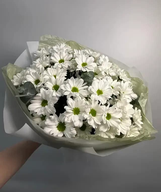 Букет Ромашковой Хризантемы и Эвкалипта, Размер S